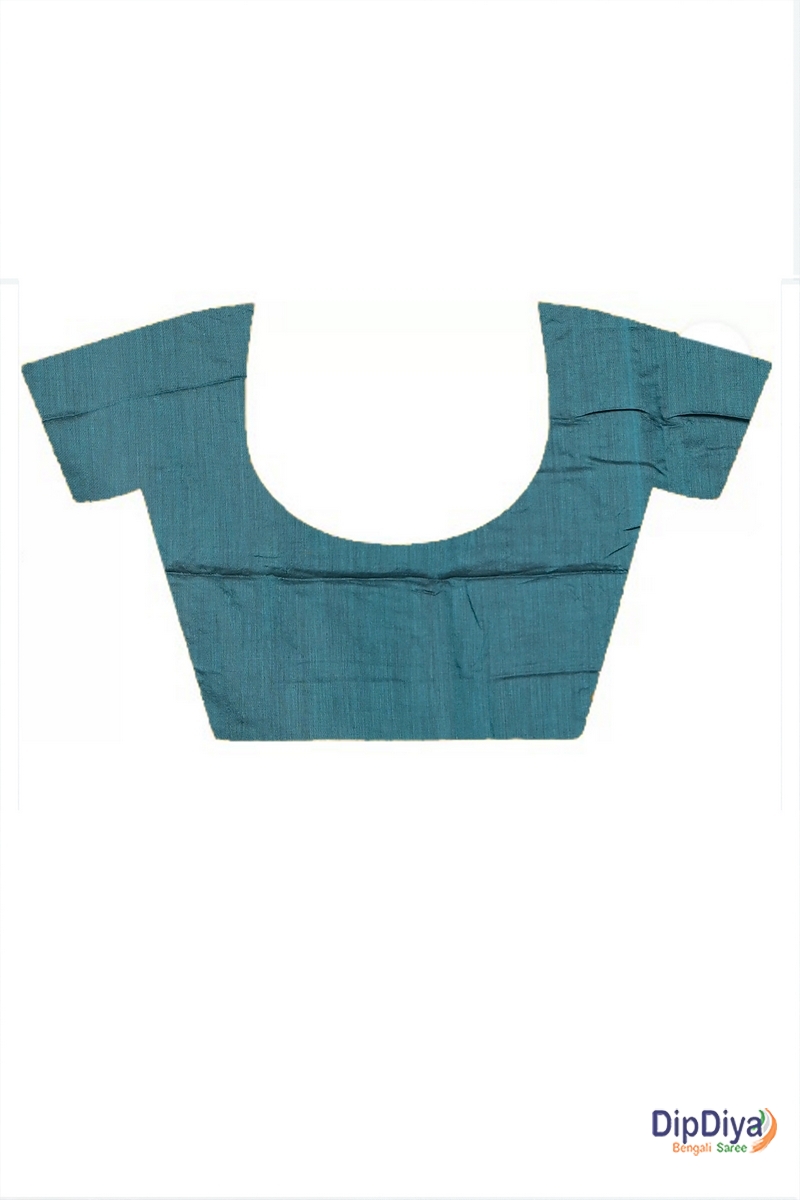 Turquoise Green Pure Cotton Paray Embroidery Handloom saree (297)